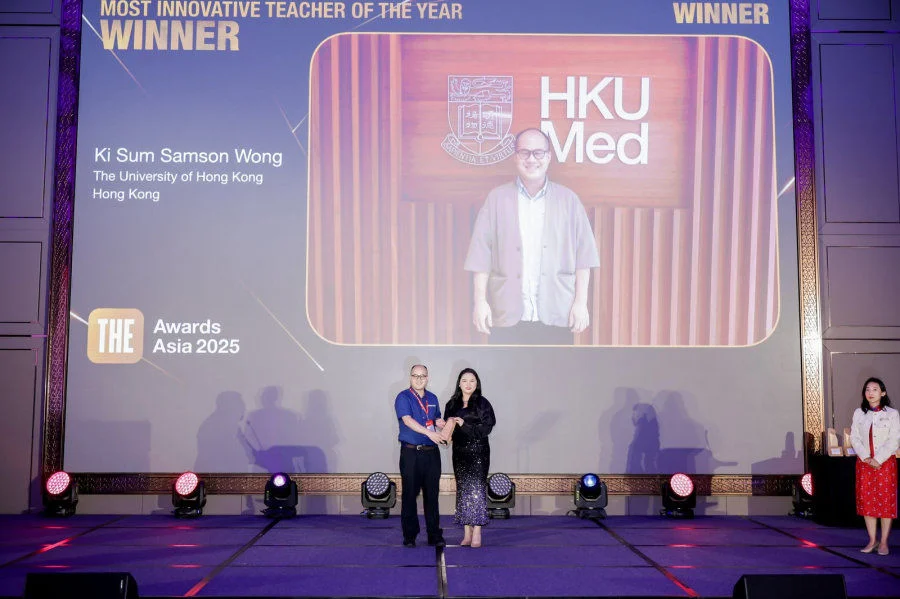 Mr Ki Sum Samson Wong, Assistant Lecturer in the Medical Ethics and Humanities Unit of the School of Clinical Medicine of the LKS Faculty of Medicine at HKU, was recently awarded “Most Innovative Teacher of the Year” in Asia by Times Higher Education (THE).