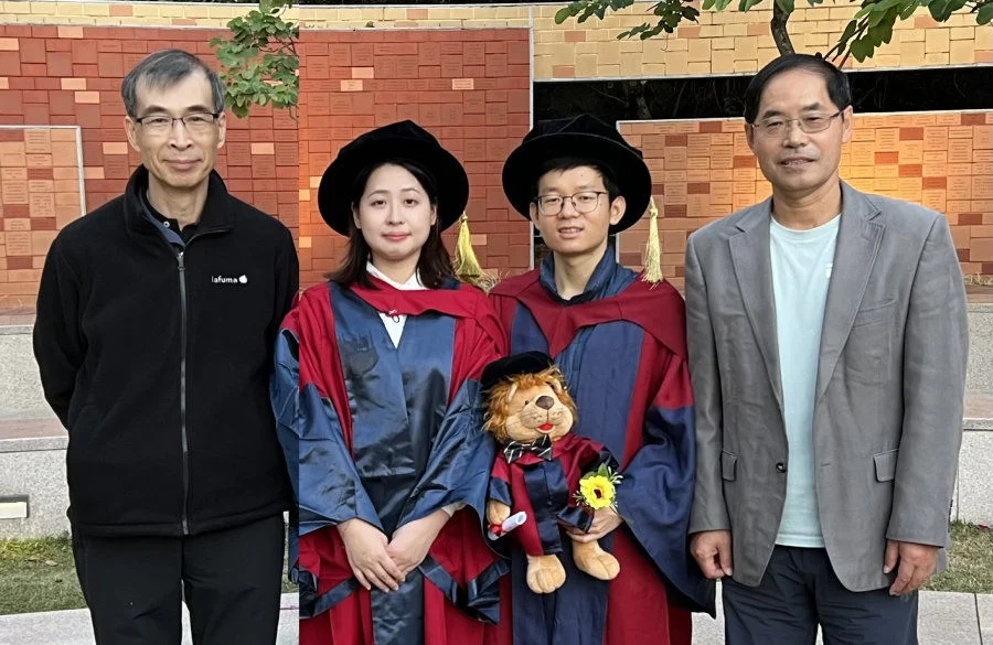 A group photo of the HKU research team. From the left: Professor Min Sun, Dr Dingyi Zhao, Dr Xiangsong Wang and Professor Guochun Zhao.