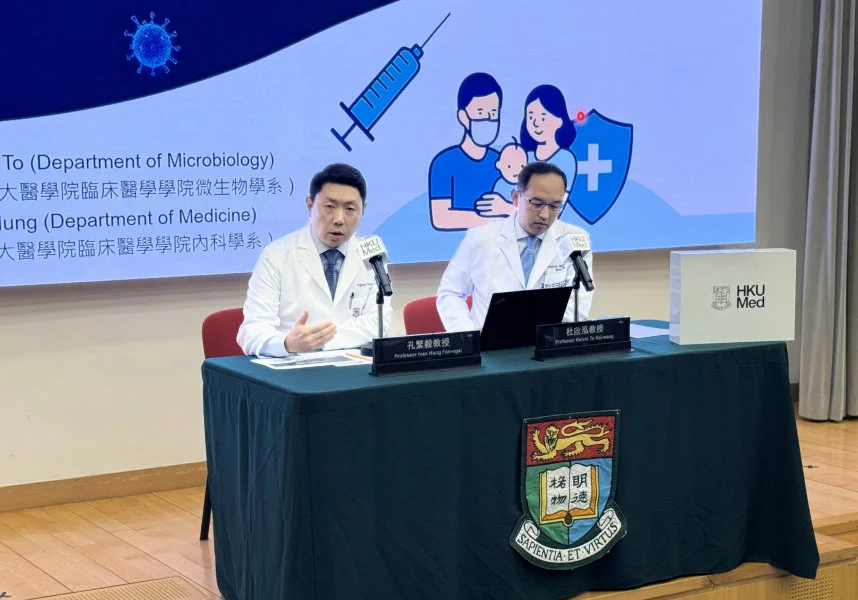 Professor Ivan Hung Fan-ngai (left) said the findings suggest that the local community’s immune barrier against the subclade K is insufficient and lower than that against the previously circulating subclade J.2.2.  