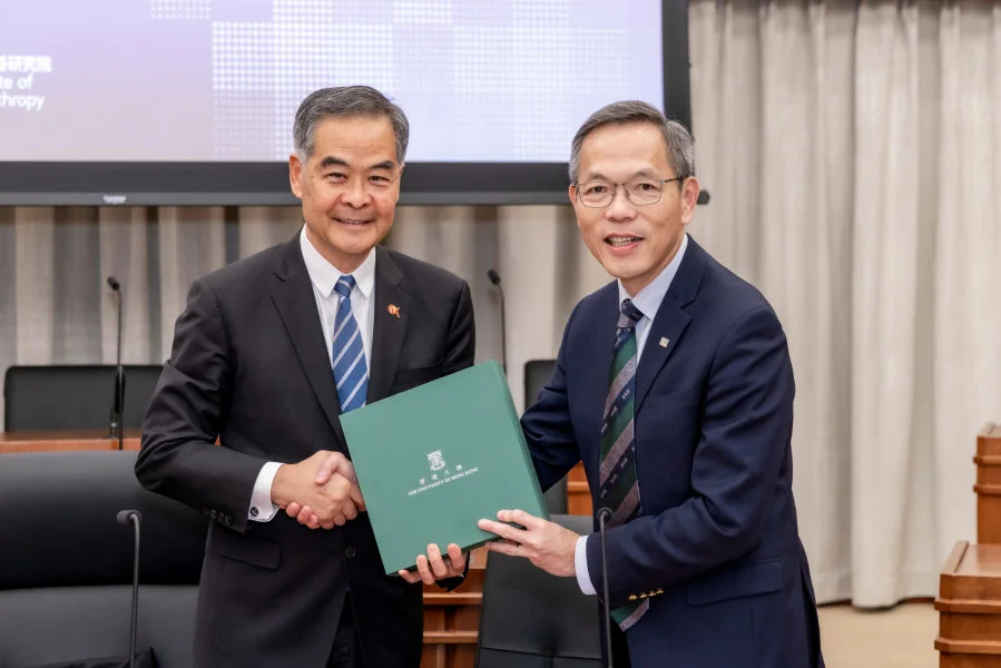 Mr Leung Chun-ying, Vice Chairman of the National Committee of the Chinese People's Political Consultative Conference, former Chief Executive of the HKSAR, and Chairman of the GX Foundation, participated in the Exchange Session at HKU.  