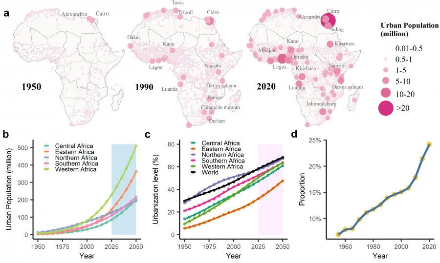 Evolution of African urban systems and urbanisation trends. 