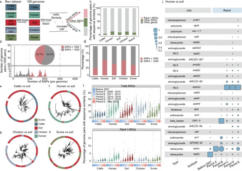 Fig. 3 Potential HGT events between soil and other habitats