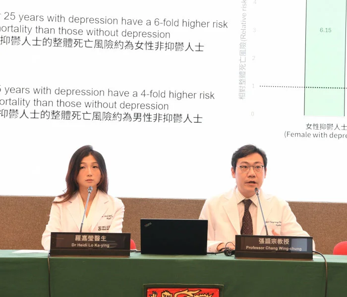 Professor Chang Wing-chung (right) remarks that depression is not just a mental health issue but a major public health concern closely linked to serious health risks. It is a treatable condition, and timely and appropriate treatment can save lives.  