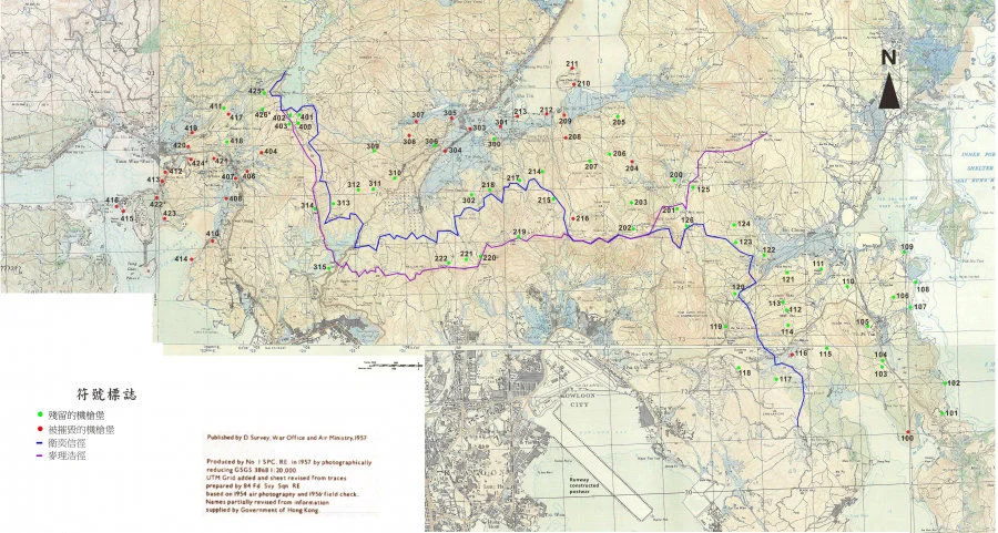 Figure 1: the latest accessible routes to the 59 remaining PBs along the Gin Drinker’s Line  