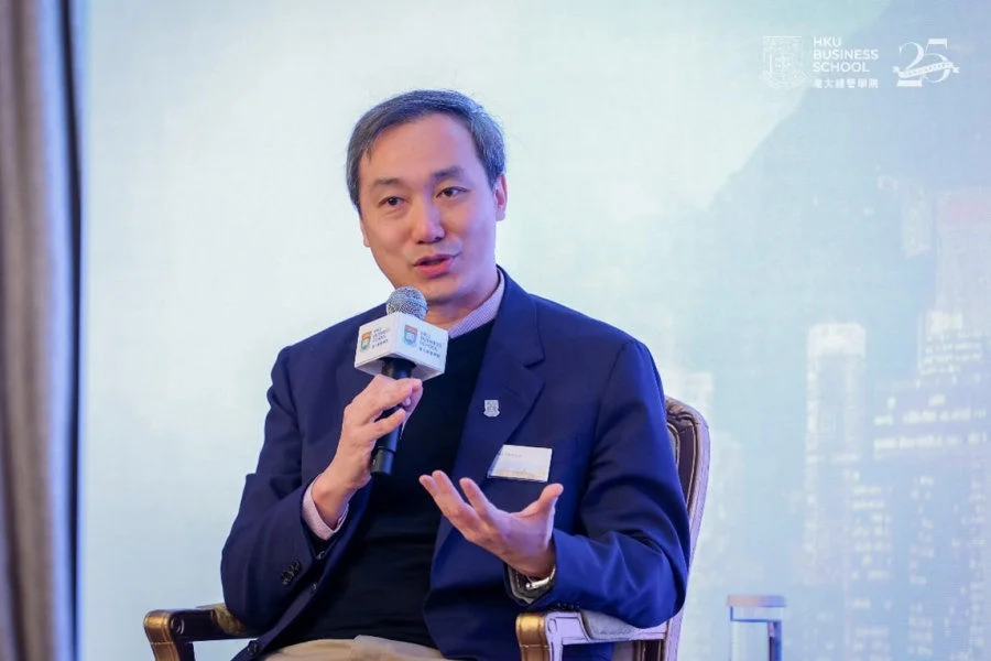 Prof. Chen Lin, Chair of Finance, Vice-President and Pro-Vice-Chancellor (Business) of HKU, moderating the panel.